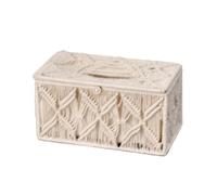 BOKIOESDE Housse carrée décorative pour boîte à mouchoirs,blanc,L | plupart des boîtes à mouchoirs standard. Bandes de housse pour boîte vert sauge disponibles.