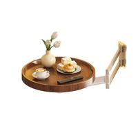 BOKIOESDE Tables Rondes Pliantes murales, Petites,Couleur pêche | rangement pour lit, table pliante murale