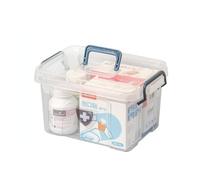 BOKIOESDE Trousse de premiers secours vide, durable,petit bleu foncé non | étudiants. Armoire compacte de transport en plastique sans BPA pour fournitures médicales.