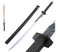 Bokken Japonais,Lame en Bambou Naturel,Manche gainé de Cuir,Sabre de samouraï en Bois Fait Main,Katana en Bois pour Cadeaux,Cosplay,Accessoires,entraînement - 107 cm