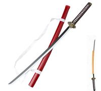 Bokken Rouge de 104 cm,Katana en Bambou,Katana en Bois Fait Main. pour Cosplay,Accessoires,Cadeaux,entraînement de Kendo et Performances.