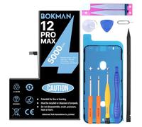 bokman Batterie pour iPhone 12 Pro Max, 5000mAh avec Kit de Réparation | Batterie interne, outils et bandes adhésives inclus, compatible avec A2342/A2410/A2411/A2412