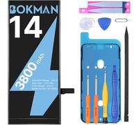 bokman Batterie pour iPhone 14, 3800mAh Batterie Interne de Remplacement Haute Capacité avec Kit de Réparation, Outils et Bandes Adhésives, Compatible A2649 A2881 A2882 A2883 A2884