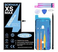 bokman Batterie pour iPhone XS Max 6000mAh Haute capacité, avec Kits d'outils de réparation