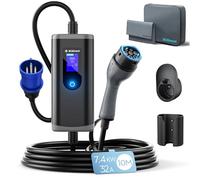 bokman Chargeur Voiture Electrique Type 2- Triphasé CEE EV Chargeur Station de Charge Mobile/Wallbox Ajustable 6-16A | 7kW | 10Mètre, Compatible avec BEV et PHEV