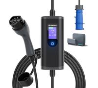 bokman Chargeur Voiture Electrique Type 2- Triphasé CEE EV Chargeur Station de Charge Mobile/Wallbox Ajustable 6-16A | 7kW | 10Mètre, Compatible avec BEV et PHEV