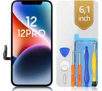 bokman Écran pour iPhone 12 & 12 Pro (6,1"), Écran LCD de Rechange et Numériseur Tactile avec Kit d'Outils de Réparation, Remplacement Vitre Avant