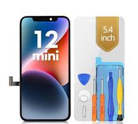 bokman Écran pour iPhone 12 Mini, 5.4 Pouces Affichage FHD et Remplacement de l'écran Tactile (Face ID, True Tone Programmable)