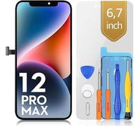 bokman Écran pour iPhone 12 Pro Max (6,7"), Écran LCD de Rechange et Numériseur Tactile avec Kit d'Outils de Réparation, Remplacement Vitre Avant (Modèles A2342, A2410, A2411, A2412)