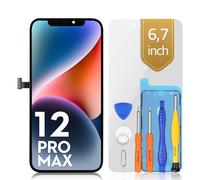 bokman Écran pour iPhone 12 Pro Max, 6,7 Pouces Affichage FHD et Remplacement de l'écran Tactile (Face ID, True Tone Programmable)