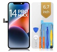bokman Écran pour iPhone 14 Pro Max (6,7"), Écran LCD de Rechange et Numériseur Tactile avec Kit d'Outils de Réparation, Remplacement Vitre Avant (Modèles A2651, A2893, A2894, A2895, A2896)