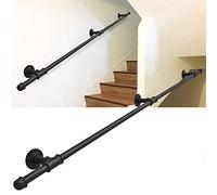 BOKNI Rampe d'Escalier Main Courante, Support Mural en Fer forgé en métal Marches Extérieures et Rampe d'Escalier Intérieur - Kit Complet, 1 2 3 4 5 6 Mètres (Size : 6.6ft/2m)