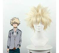 Boku No Hero Academia Bakugou Katsuki Cosplay Wig 35cm Short Straight Anime Costume Party Heat Resistant Synthetic Wig Blond