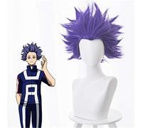 Boku pas de héros académique Shinsou Hitoshi Shinso Cosplay perruque mon héros académique court violet cheveux synthétiques Anime Costume perruques KUZ445