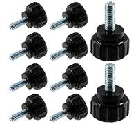 BokWin Lot de 10 vis moletées rondes filetées M4 x 10 mm en acier au carbone noir pour moniteur, ordinateur et machines