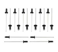 BokWin Lot de 100 rivets aveugles en aluminium 3/32" x 0,6 cm - Rivets pop noirs 2,4 x 6 mm - Assortiment de rivets pop pour kayak marin bateau