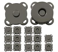 BokWin Lot de 16 boutons-pression magnétiques à coudre pour sacs à main, vêtements, loisirs créatifs - Prune - 15 mm - Noir