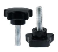 BokWin Lot de 2 boutons de serrage en forme d'étoile M8 x 30 mm pour remplacer la base du parapluie (noir)