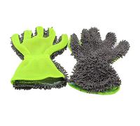 BokWin Lot de 2 gants de lavage de voiture anti-rayures en microfibre à 5 doigts, gants de nettoyage intérieur et extérieur de voiture, kits d'éponges de lavage chenille pour nettoyer les endroits
