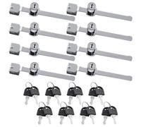 BokWin Lot de 2 serrures à cliquet pour porte coulissante en verre avec finition chromée