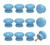 BokWin Lot de 20 boutons de tiroir en bois bleu en forme de champignon pour commode, meuble
