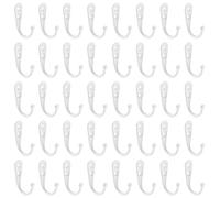 BokWin Lot de 20 crochets muraux blancs simples pour manteaux, crochet porte manteau, tasses, serviettes, chapeaux, clés, sacs dans la salle de bain, la cuisine, le salon