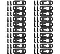BokWin Lot de 20 plaques de trou de serrure en métal avec vis, supports de trou de serrure noirs, espacement des trous de 3,4 cm pour cadres de miroir