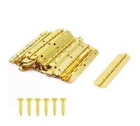 BokWin Lot de 24 mini charnières dorées de 6,5 x 1,5 cm à 180 degrés pour boîte à bijoux et boîte à outils avec vis de montage