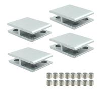 BokWin Lot de 4 pinces à verre à 180 degrés pour verre de 5 à 8 mm d'épaisseur, support réglable en alliage d'aluminium pour étagère en verre double face