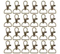 BokWin Lot de 40 mousquetons pivotants en métal avec anneaux en D, 20 mm pour sacs et portefeuilles