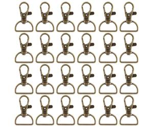 BokWin Lot de 40 mousquetons pivotants en métal avec anneaux en D, 20 mm pour sacs et portefeuilles