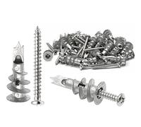BokWin Lot de 50 chevilles auto-perceuses en zinc pour cloison sèche avec vis cruciformes