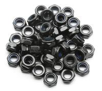 BokWin Lot de 50 écrous de verrouillage M8 x 1,25 mm en nylon noir, écrous hexagonaux auto-serrants