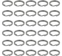 BokWin Lot de 60 petits porte-clés en acier inoxydable, mini anneaux fendus avec double boucles, anneaux ronds pour l'organisation des clés, argent (diamètre extérieur de 10 mm)