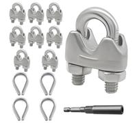 BokWin Lot de 8 colliers de serrage M4 avec 4 clips de câble de 1,6 cm et cosses, fixation de selle en acier inoxydable 304 pour usage industriel, commercial et résidentiel