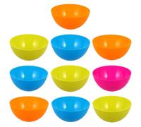 Bol 10 Pièces Réutilisable en Plastique Incassable Rond | Bords Arrondis Lisses, Forme Profonde Réduisant les Éclaboussures, Empilable et Séchage Rapide, Garçon Couleur Aléatoire