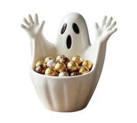 Bol À Bonbons D'Halloween En Forme De Fantôme, Jolie Décoration De Bureau | Ce Récipient À Goûter Multifonctionnel Peut Servir De Bonbonnière Et Convient Parfaitement À La Présentation Sur Un Bureau