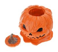 Bol à bonbons en forme de citrouille avec couvercle en résine pour Halloween, motif tête de mort, conteneur pour célébration, accessoires de festival d'automne