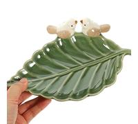 Bol à bonbons en forme de feuille, plat à bijoux et plateau à bijoux - Support décoratif bohème pour bagues, boucles d'oreilles et clés, décoration de chambre d'inspiration vintage pour commode ou