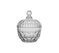 Bol à bonbons en verre transparent de 260 ml avec couvercle en cristal - Pour apothicaire - Pour mariage, buffet, nourriture, biscuits, bijoux, comptoir