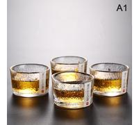 Bol À Café Et Thé En Verre Doré, Avec Bord Doré, Style Japonais, Marteau À Main, Accessoires Kung Fu, Service À Thé Puer Vert, 2021