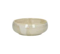 Bol à céréales en porcelaine beige, rond, bords relevés, double glaçure réactive, fait main - Pomax, Nougat - Ø16x5 cm