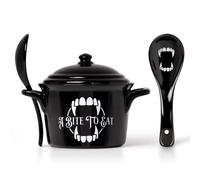 Bol à céréales Gothic de Alchemy England - A Bite To Eat - Bol Chaudron de Sorcière avec Cuillères - pour Indifférent - noir/blanc Standard