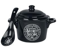 Bol à céréales Gothic de Alchemy England - Chaudron de Sorcière avec Cuillère - pour Indifférent - noir/blanc Standard