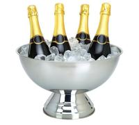 Bol à champagne XXL 40 cm en acier inoxydable | Seau à champagne et refroidisseur de bouteille | Refroidisseur de boisson, refroidisseur de vin, récipient à glace, bol de refroidissement | pour fête