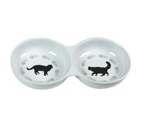 Bol À Chats Flamingo En Céramique Double Pour Chats 23x11,5x3,5 Cm