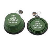 Bol à Chien rétractable Vert - Mon Jack Russell est Super | Diamètre 18 cm