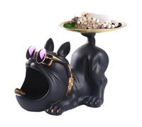 Bol à clés - Bol d'entrée Bulldog pour clés, boîte de rangement décorative en résine, mignon organisateur de statues de chien avec finition durable et détails faits à la main | Accent f