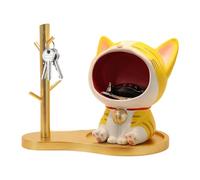 Bol à clés - Sculpture de chat en résine pour entrée | Plateau à bijoux décoratif, figurine d'animal , statuette, rangement de table pour chambre à coucher