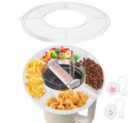 Bol à Collation en Silicone Compatible Compatible Stanley 40 oz, Réutilisable avec Couvercle et Paille 4 Compartiments Plateaux à Collations pour Stanley Cup Snack Bow(Blanc)